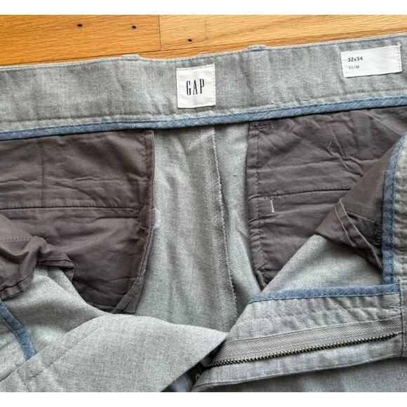 GAP Men's Gray Slim Fit Trouser Dress Pants Size 32 x 34 Career Office Work - Picture 2 of 8